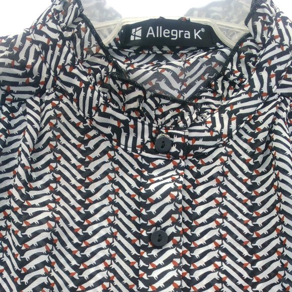 Allegra K Print Sleeveless Blouse NWT - Picture 4 of 5